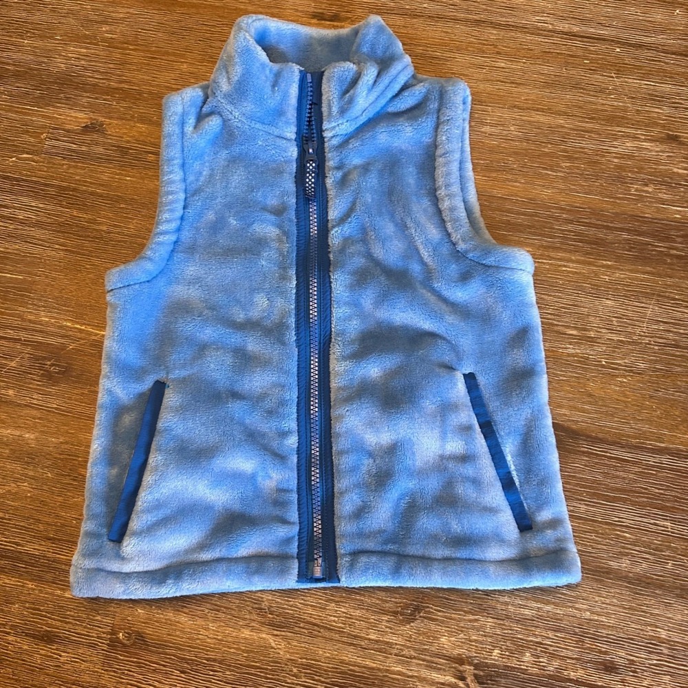 Lands' End Girls Vest Full Zip Blue Size M 5-6 Outdoor Casual Zip Up - Picture 1 of 3